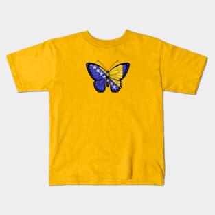 Bosnian Flag Butterfly Kids T-Shirt